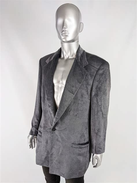 vintage black and grey velvet versus versace mens blazer